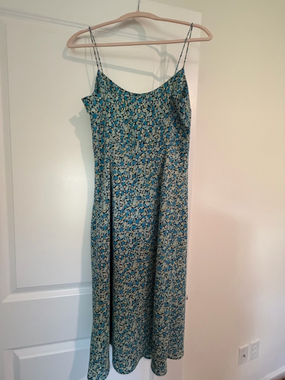 Vintage Y2k Express Blue Floral Midi Slip Skirt - Picture 5 of 6